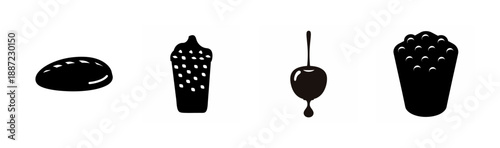 Assorted dessert icons Vector, illustration