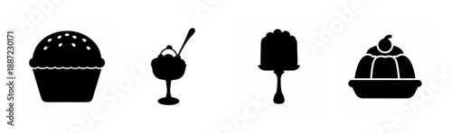 Assorted desserts display Vector, illustration