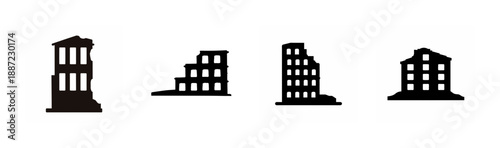 Series of stylized buildings Vector, illustration