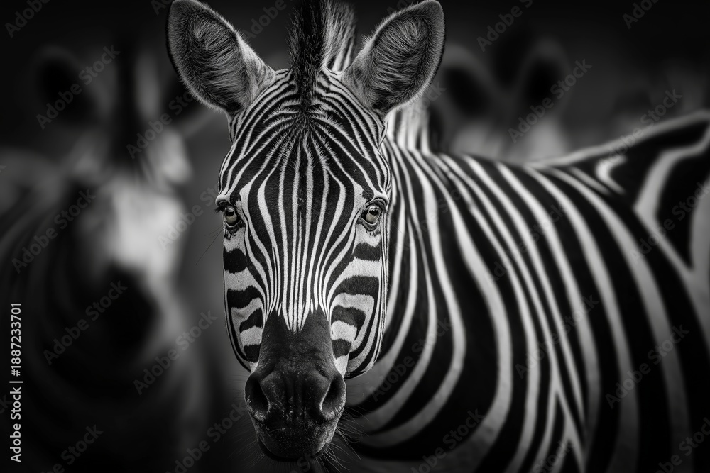 Obraz premium Zebra Standing in African Grassland