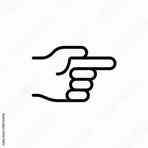 Pointing Finger Icon - Minimalist Hand Gesture for Direction, Selection, and Navigation