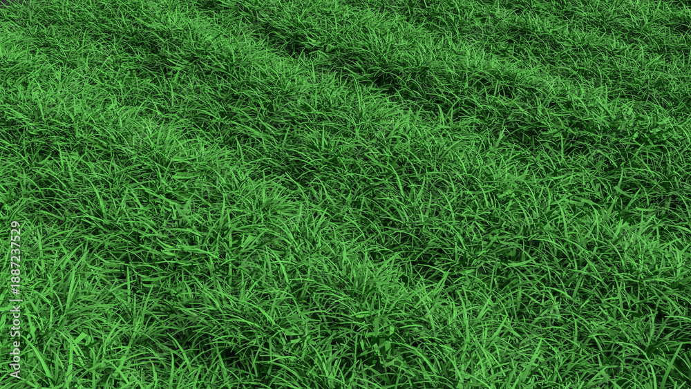 Naklejka premium Fresh Green Grass Texture Background for Natural Design 3d render.
