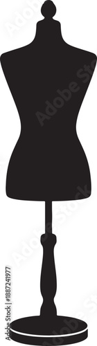 Black Silhouette of a Dressmaker's Mannequin on a Stand also transparent background