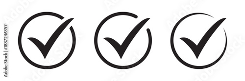 Approval & Confirmation Tick Icons. Check Mark Icons for UI Design.