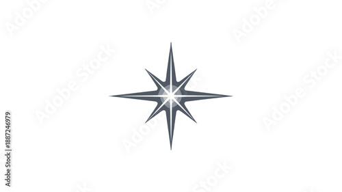 A bright compass rose against a simple background.