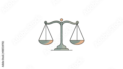 An illustration of balanced scales representing justice, fairness, and law.