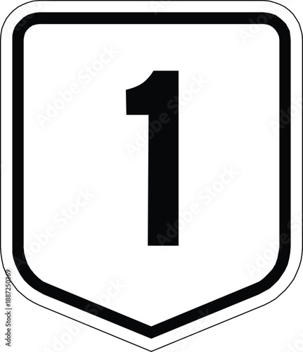 Australian National Route 1 Marker Blank Template Design Vector