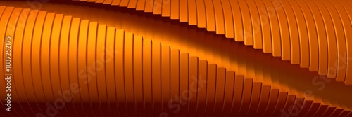 Orange abstract background. Round fantasy form. Futuristic curved shape. 3D rendering