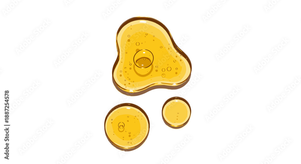 Fototapeta premium Illustration of yellow cells varying in size and shape displayed on a plain background from a direct viewpoint