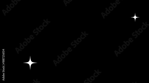 Glimmering Stars in the Night Sky: Two radiant stars twinkle brightly against a vast, velvety black canvas, evoking a sense of wonder and the immensity of the cosmos. 