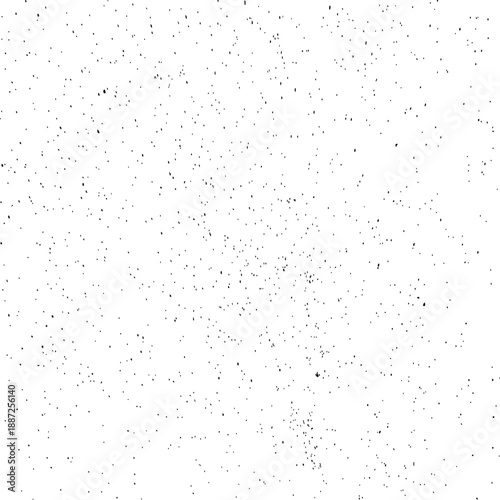 Distressed black and white texture. Dark grainy texture isolated on white background. Night sky star dust overlay textured. Grainy dirty overlay noise particles. Vector.
