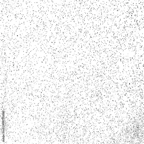 Grunge sprinkle spray texture brush. Random dirty sand dust noise splattered dotted overlay. Black splashed stains spots or dark noisy granules. Dust particles. Vector