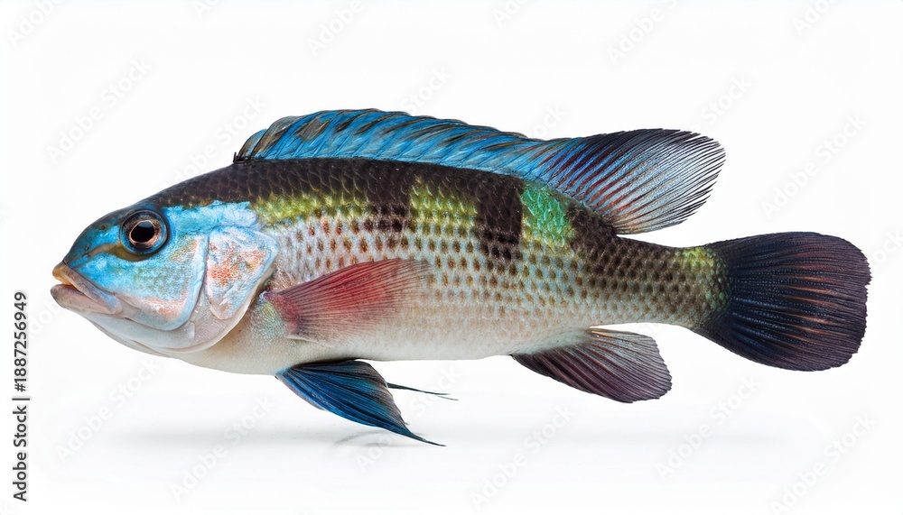 Fototapeta premium Multicolored cichlid fish profile