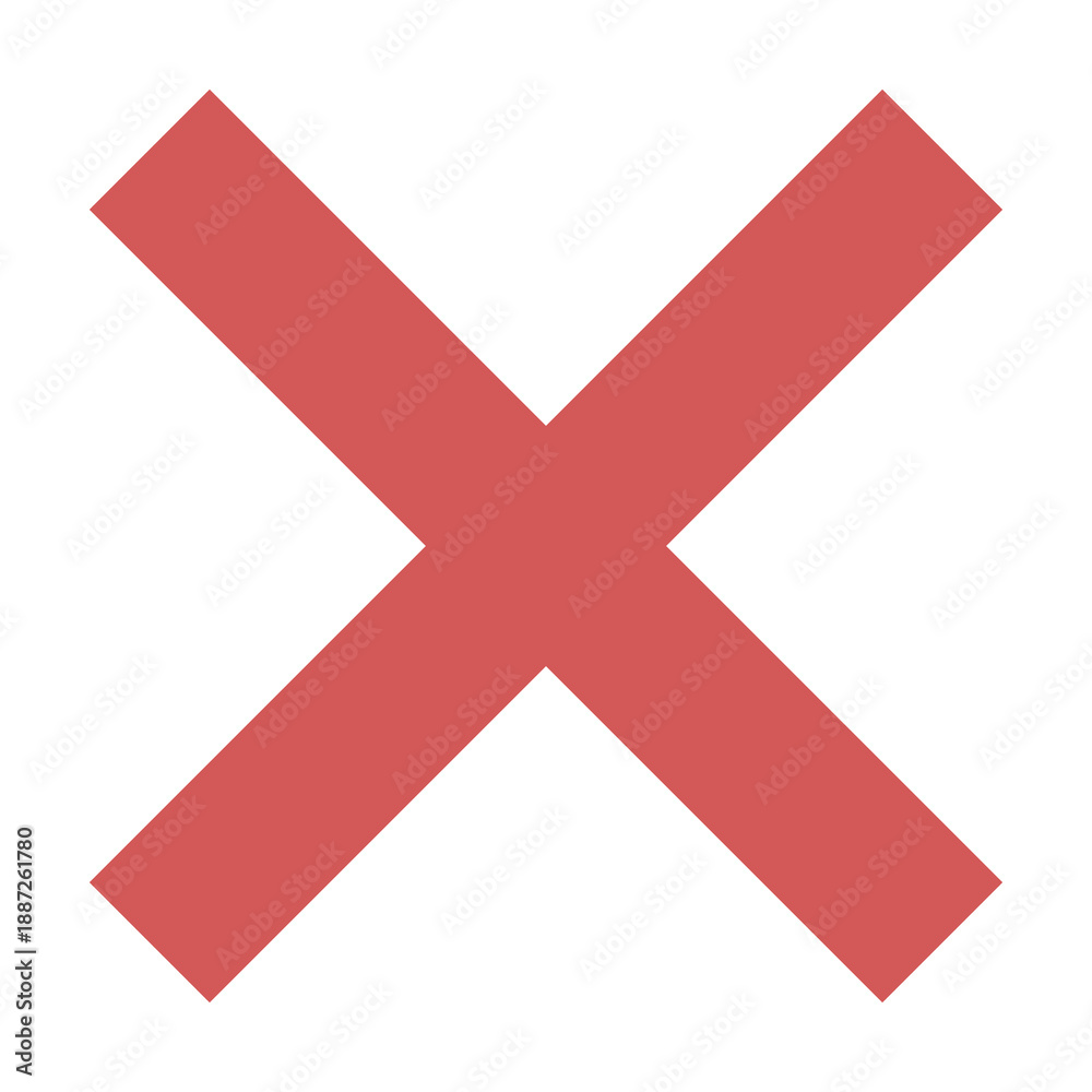 Obraz premium Red Cross Sign. Red Cross Mark, No, Delete Icon. Stop Sign, Cancel Symbol. 