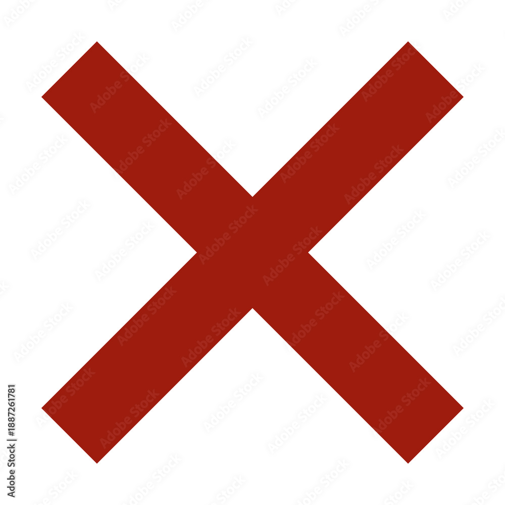 Fototapeta premium Red Cross Sign. Red Cross Mark, No, Delete Icon. Stop Sign, Cancel Symbol. 