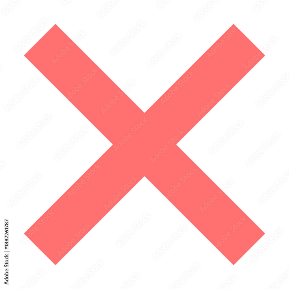 Fototapeta premium Red Cross Sign. Red Cross Mark, No, Delete Icon. Stop Sign, Cancel Symbol. 