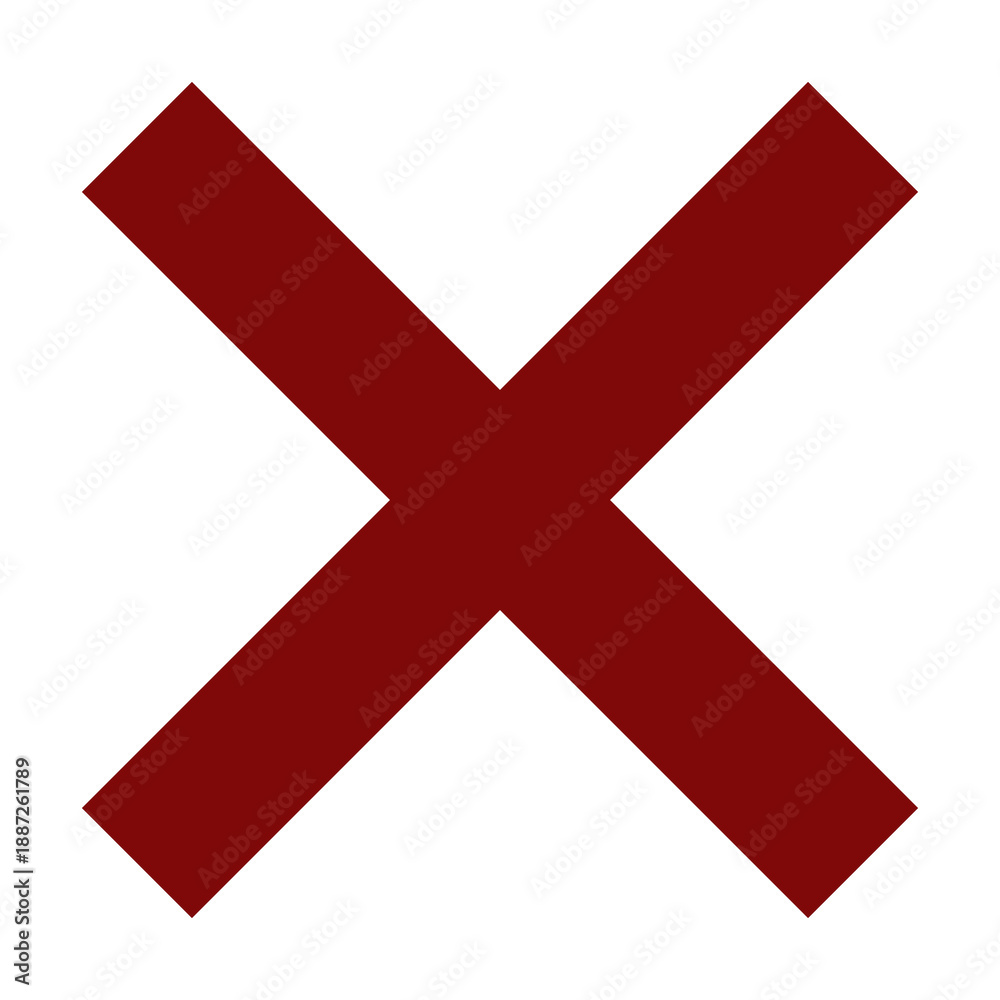 Fototapeta premium Red Cross Sign. Red Cross Mark, No, Delete Icon. Stop Sign, Cancel Symbol. 