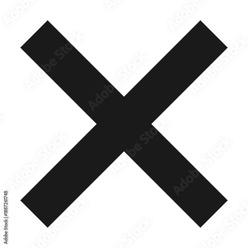Black Cross Sign. Black Cross Mark, No, Delete Icon. Stop Sign, Cancel Symbol.	
