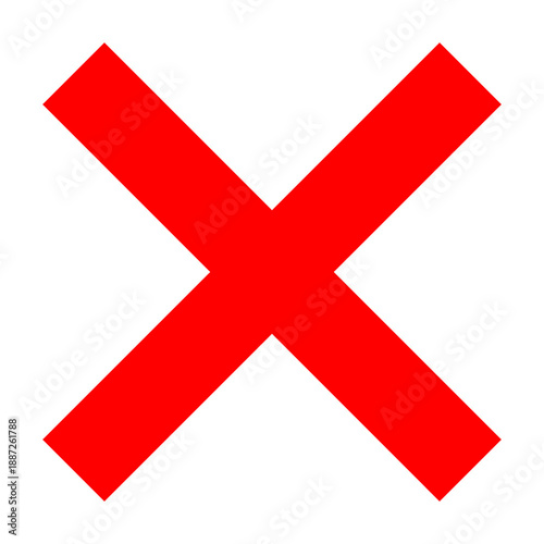 Red Cross Sign. Red Cross Mark, No, Delete Icon. Stop Sign, Cancel Symbol.	