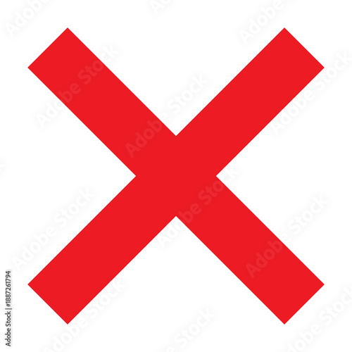 Red Cross Sign. Red Cross Mark, No, Delete Icon. Stop Sign, Cancel Symbol.	