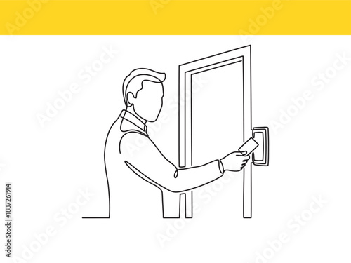 man installing door handle