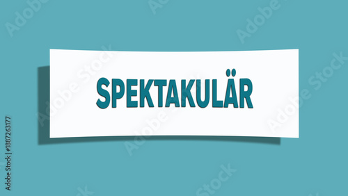 Foto Spektakulaer (Spectacular) - A card isolated on light green background