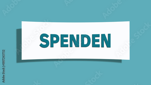 Obraz na plátně Spenden (Donate) - A card isolated on light green background.