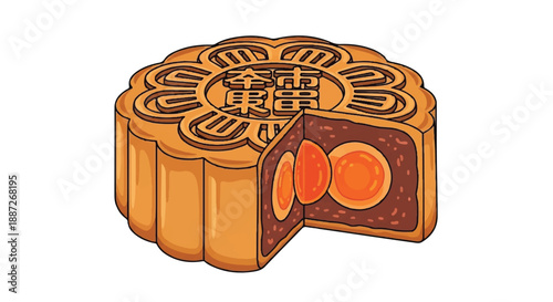 Traditional Chinese Mooncake with Salted Egg Yolk Filling for Mid-Autumn Festival