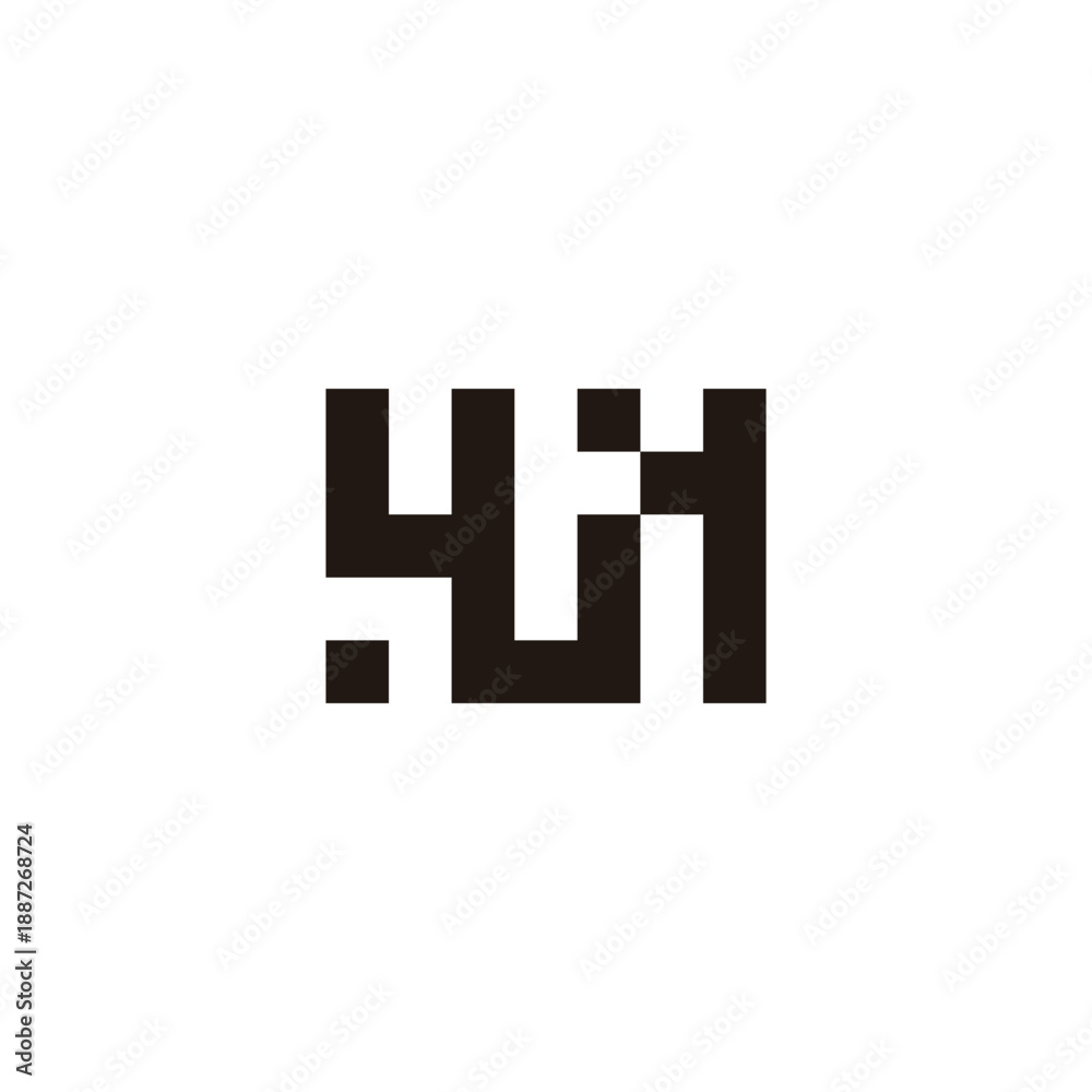 Obraz premium Letter W and H squares geometric symbol simple logo vector