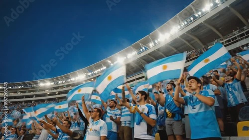 Argentine fans watching a football match.
