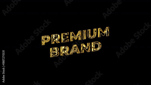 Premium Brand golden text animation. motion text 4k video with alpha channel