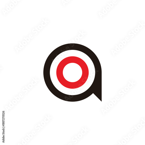 Letter o message, circle geometric symbol simple logo vector