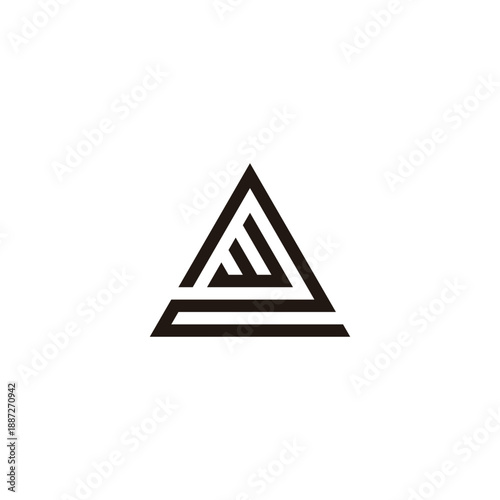 Free Download Letter W in 2, triangle geometric symbol simple logo vector - GFXLoad