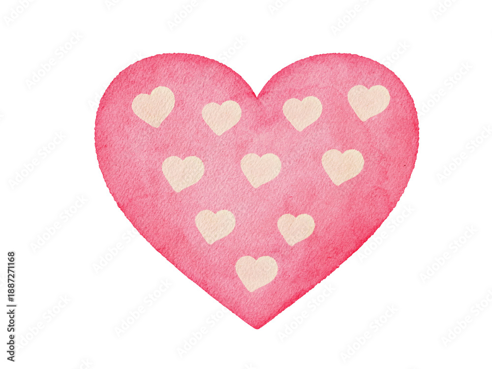 Fototapeta premium watercolor illustration of pink heart