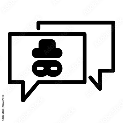 Phishing Chat icon outline. Line art style