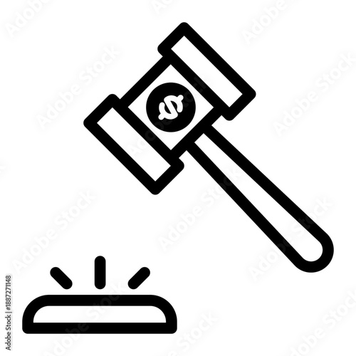 Justice icon outline. Line art style