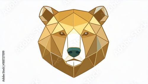 Geometric Bear Head - A Modern and Artistic Animal Illustration.