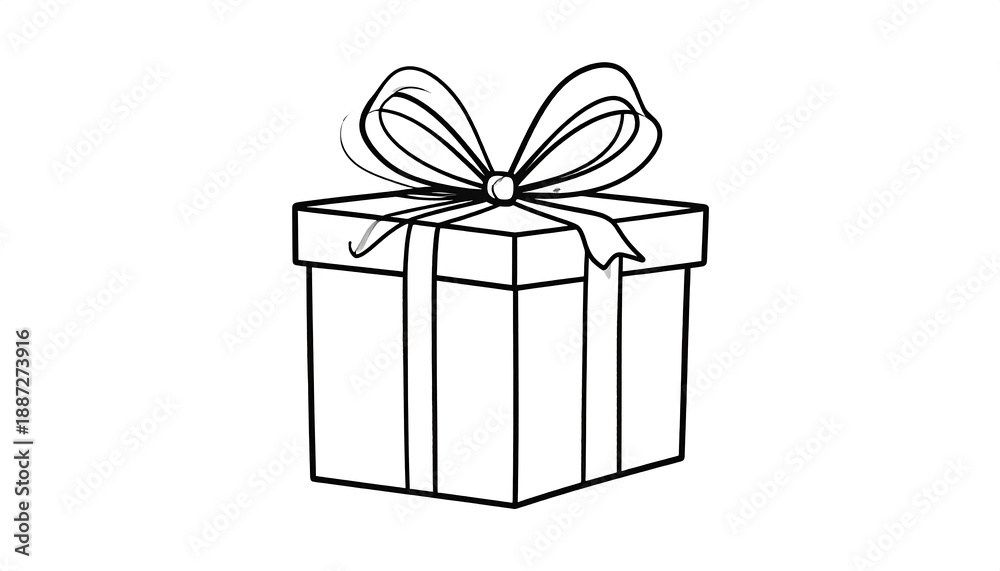 Obraz premium Elegant Gift Box Illustration with Bow for Celebrations.