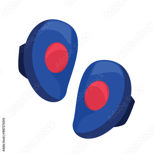 Boxing punching mitts vector icon illustration, punching target hand pads icon vector, boxing pads vector image. Martial arts focus mitts for boxing, kickboxing, muaythai, taekwondo, MMA