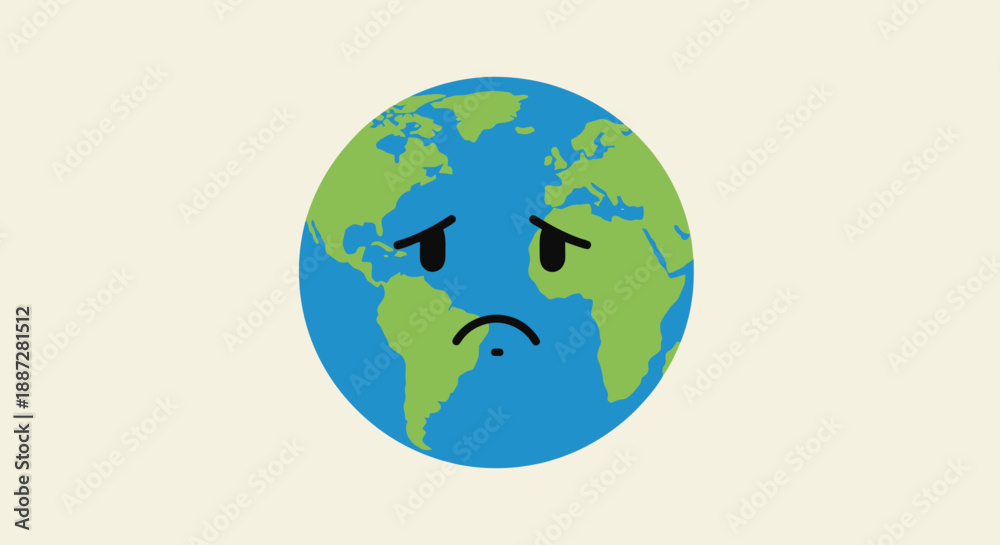 Obraz premium Angry Planet Earth Emoji