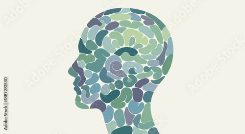 Human Head with Mosaic Brain