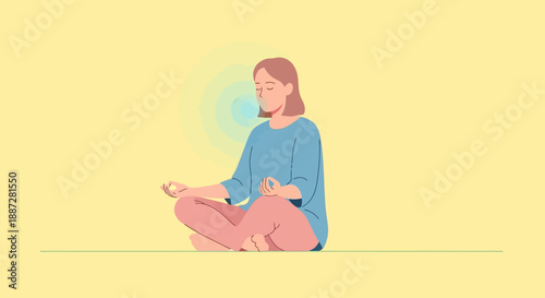 Woman meditating in lotus position