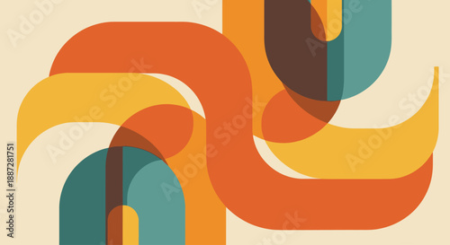 Abstract Colorful Swirling Shapes Design