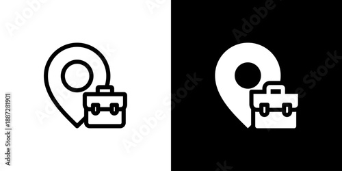 Location concept with flat Black White Background Vector illustration.