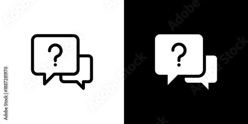 Help icon concept with flat Black White Background. Vector illustration.