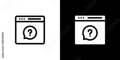Browser icon concept with flat Black White Background. Vector illustration.