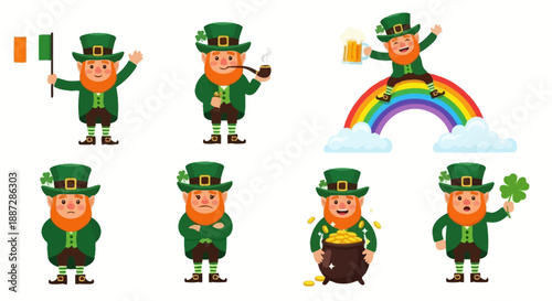 Charming Leprechaun Collection: Festive St. Patrick's Day Cartoon Characters