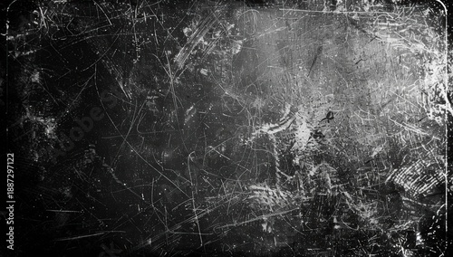 A textured black surface with scratches and marks, conveying a sense of age and wear, suitable for artistic or design purposes.