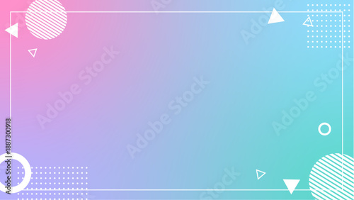 グラデーション　パステル　メンフィスフレーム