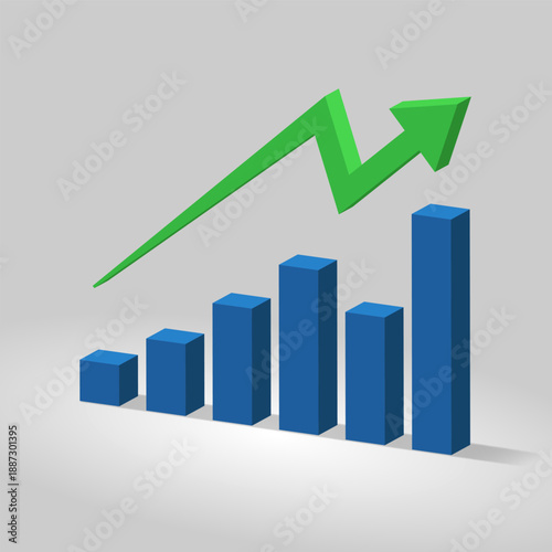 Bar chart with green arrow ideal for finance, investment, growth, success concepts Free Download Bar chart with green arrow ideal for finance, investment, growth, success concepts - GFXLoad
